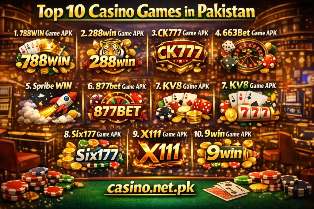 Pakistani top 10 casino games in 1 image. Pakistan's top 10 casino games in one image.