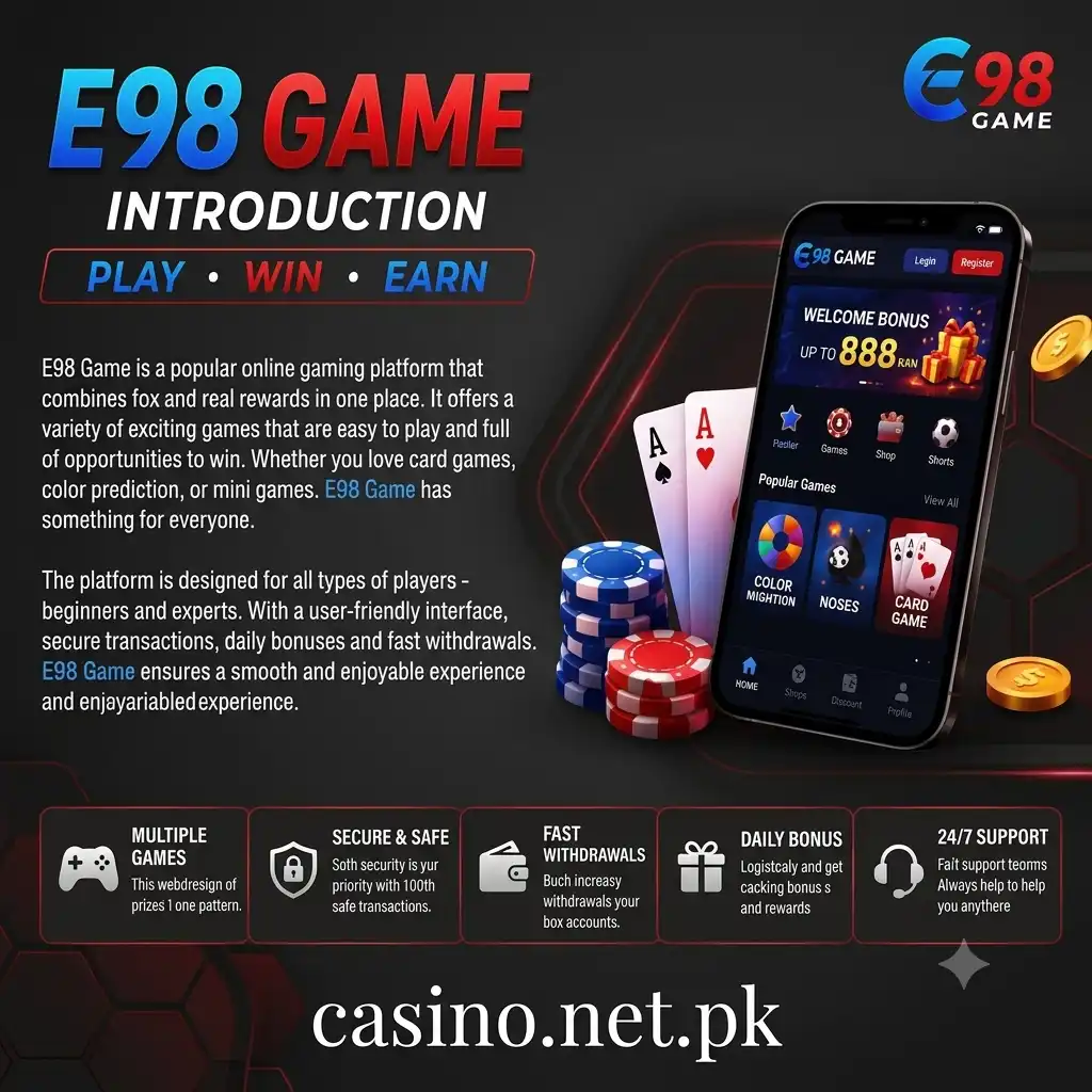 E98 game welcome bonuses guide image.