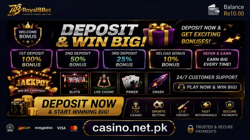 Casino.net.pk Deposit Bonus – Win Big with Online Casino & Sports Betting