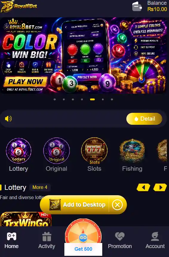 Royal8bet game official feature image.