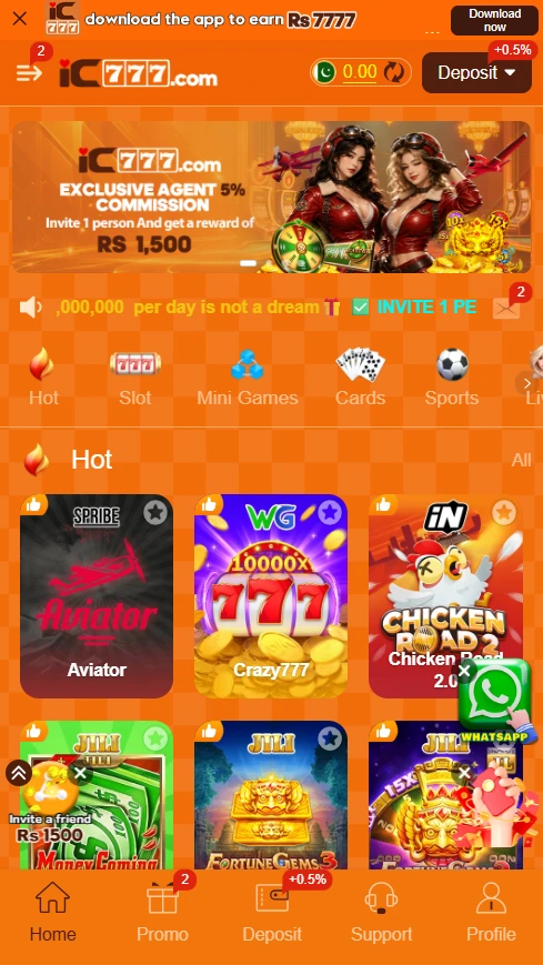 Download the IC777 game and earn real money.