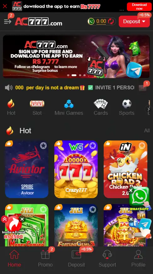 Download the AC777 game and earn real money.