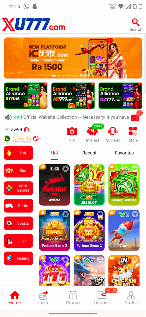 XU777 Game is the latest real earning APK screenshot image.